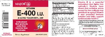 Major Vitamin E-400 IU - supplement