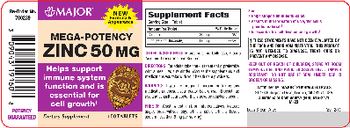 Major Zinc 50 mg - supplement