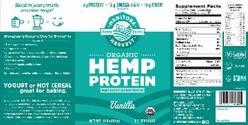 Manitoba Harvest Organic Hemp Protein Vanilla - plant based protein supplement