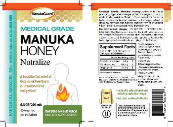 ManukaGuard Medical Grade Manuka Honey Nutralize Natural Ginger Peach - supplement