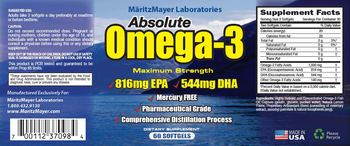 MaritzMayer Laboratories Absolute Omega-3 - supplement