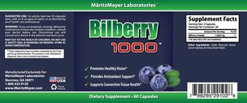 MaritzMayer Laboratories Bilberry 1000 - supplement