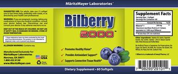 MaritzMayer Laboratories Bilberry 2000 - supplement