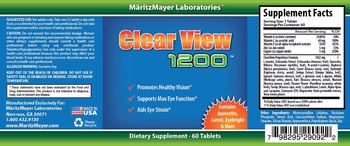 MaritzMayer Laboratories Clear View 1200 - supplement