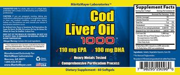 MaritzMayer Laboratories Cod Liver Oil 1000 - supplement