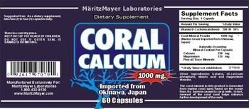 MaritzMayer Laboratories Coral Calcium 1000 mg - supplement
