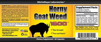 MaritzMayer Laboratories Horny Goat Weed 1600 - supplement