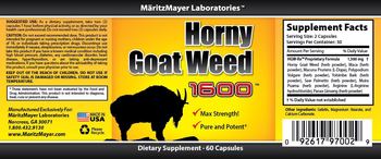 MaritzMayer Laboratories Horny Goat Weed 1600 - supplement