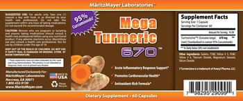 MaritzMayer Laboratories Mega Turmeric 670 - supplement