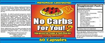 MaritzMayer Laboratories No Carbs For You! 2 - supplement