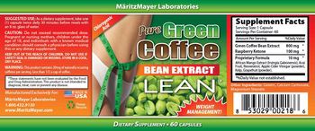 MaritzMayer Laboratories Pure Green Coffee Bean Extract Lean - supplement