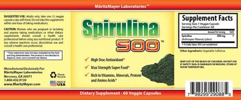 MaritzMayer Laboratories Spirulina 500 - supplement