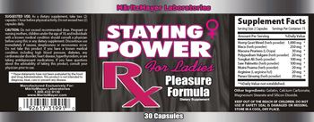 MaritzMayer Laboratories Staying Power Rx For Ladies - supplement