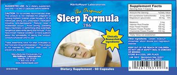 MaritzMayer Laboratories The Original Sleep Formula 786 - supplement