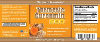 MaritzMayer Laboratories Turmeric Curcumin 500 - 