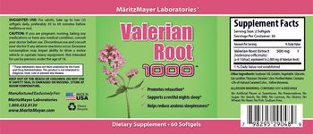 MaritzMayer Laboratories Valerian Root 1000 - supplement