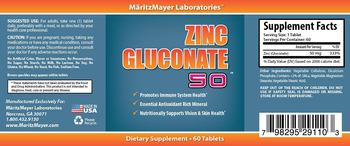 MaritzMayer Laboratories Zinc Gluconate 50 - supplement