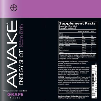 Market America Awake Energy Shot Grape Flavor - supplement