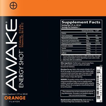 Market America Awake Energy Shot Orange Flavor - supplement