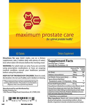 Market America MPC Maximum Prostate Care - supplement