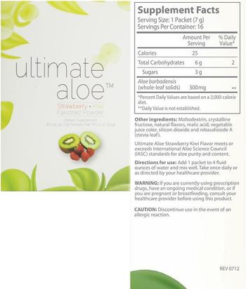 Market America Ultimate Aloe Strawberry + Kiwi Flavored Powder - supplement