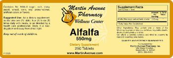 Martin Avenue Pharmacy Alfalfa 550mg - supplement
