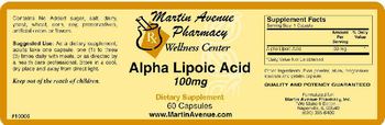 Martin Avenue Pharmacy Alpha Lipoic Acid 100mg - supplement