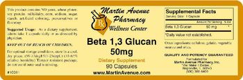 Martin Avenue Pharmacy Beta 1,3 Glucan 50mg - supplement