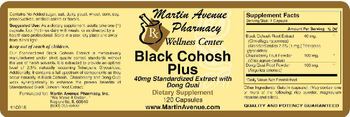 Martin Avenue Pharmacy Black Cohosh Plus 40mg Standardized Extract With Dong Quai - supplement