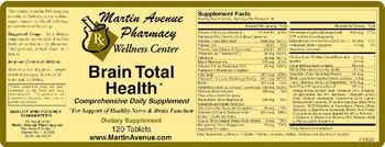 Martin Avenue Pharmacy Brain Total Health - supplement