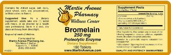 Martin Avenue Pharmacy Bromelain 250 mg Proteolytic Enzyme - supplement