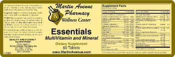 Martin Avenue Pharmacy Essentials Multivitamin And Mineral - supplement