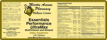 Martin Avenue Pharmacy Essentials Performance UltraMax MultiVitamin And Mineral - supplement