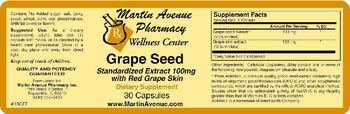 Martin Avenue Pharmacy Grape Seed Standardized Extract 100mg With Red Grape Skin - supplement