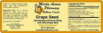 Martin Avenue Pharmacy Grape Seed Standardized Extract 50 mg With Red Grape Skin - supplement