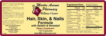 Martin Avenue Pharmacy Hair, Skin, & Nails Formula With Gelatin & Horsetail - supplement