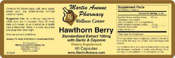 Martin Avenue Pharmacy Hawthorn Berry Standardized Extract 100 mg With Garlic & Cayenne - supplement