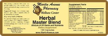 Martin Avenue Pharmacy Herbal Master Blend - supplement