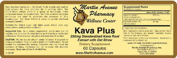 Martin Avenue Pharmacy Kava Plus 250 mg Standardized Kava Root Extract With Oat Straw - supplement