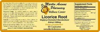 Martin Avenue Pharmacy Licorice Root Deglycyrrhizinated Standardized Extract 300 mg - supplement
