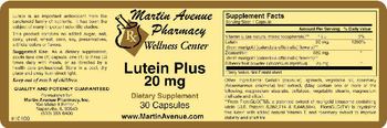 Martin Avenue Pharmacy Lutein Plus 20 mg - supplement