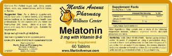 Martin Avenue Pharmacy Melatonin 3 mg With Vitamin B-6 - supplement