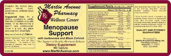 Martin Avenue Pharmacy Menopause Support With Isoflavones And Black Cohosh - supplement