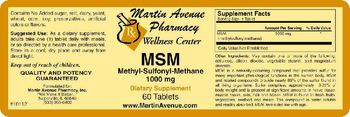Martin Avenue Pharmacy MSM 1000 mg - supplement
