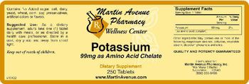 Martin Avenue Pharmacy Potassium 99mg As Amino Acid Chelate - supplement
