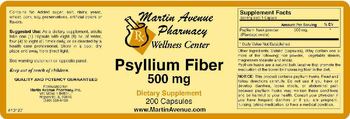 Martin Avenue Pharmacy Psyllium Fiber 500 mg - supplement
