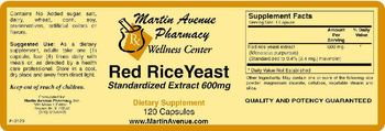 Martin Avenue Pharmacy Red Rice Yeast Standardized Extract 600mg - supplement