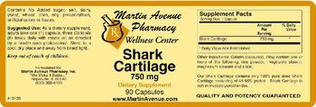 Martin Avenue Pharmacy Shark Cartilage 750 mg - supplement