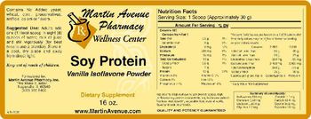 Martin Avenue Pharmacy Soy Protein Vanilla Isoflavone Powder - supplement