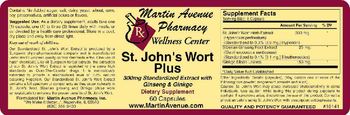 Martin Avenue Pharmacy St. John's Wort Plus 300mg Standardized Extract With Ginseng & Ginkgo - supplement